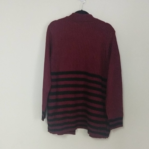 Jason Maxwell Striped Cardigan Deep Wine 1x - Picture 8 of 8